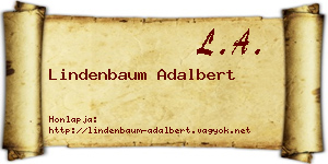Lindenbaum Adalbert névjegykártya